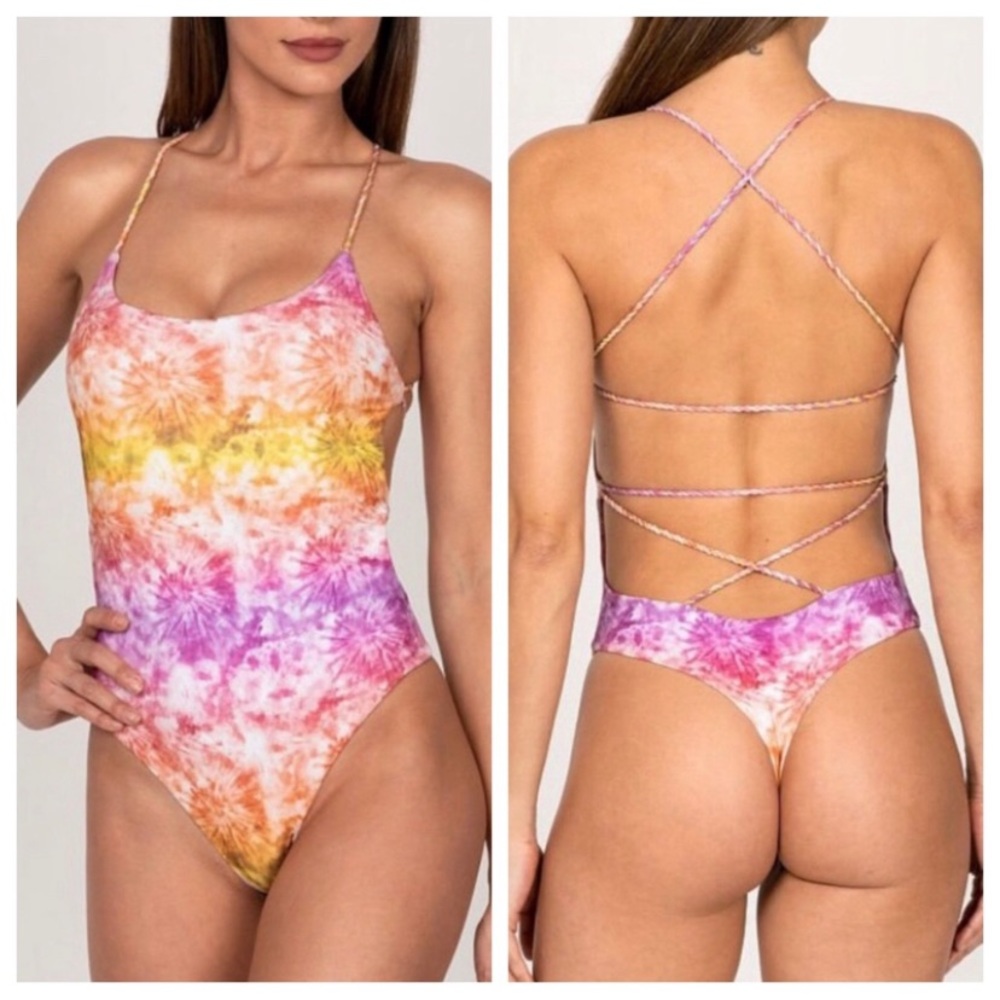 NWOT Ayra Swim Panama one piece swimsuit strappy thong 14112